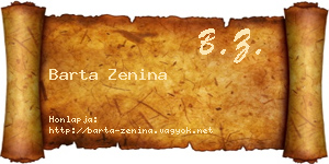 Barta Zenina névjegykártya